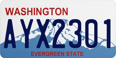 WA license plate AYX2301