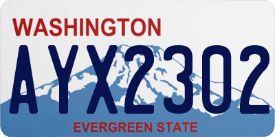 WA license plate AYX2302