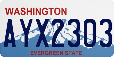 WA license plate AYX2303