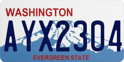 WA license plate AYX2304