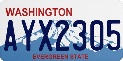 WA license plate AYX2305