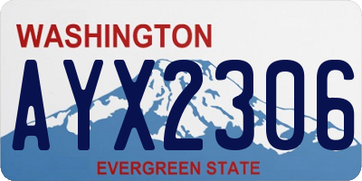 WA license plate AYX2306