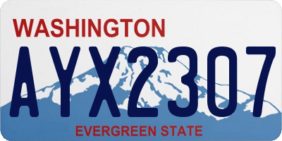 WA license plate AYX2307