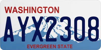 WA license plate AYX2308