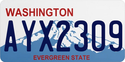 WA license plate AYX2309