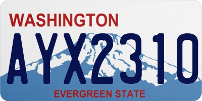 WA license plate AYX2310