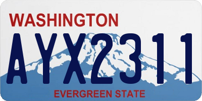 WA license plate AYX2311