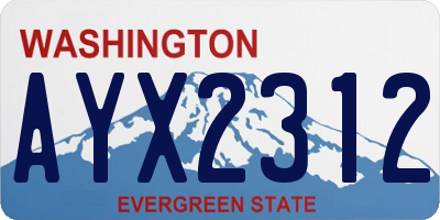 WA license plate AYX2312