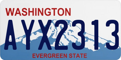 WA license plate AYX2313