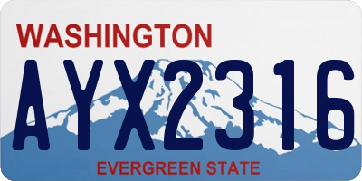 WA license plate AYX2316