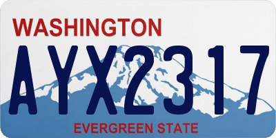 WA license plate AYX2317