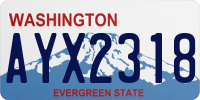 WA license plate AYX2318