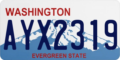 WA license plate AYX2319