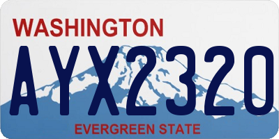 WA license plate AYX2320