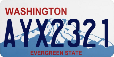 WA license plate AYX2321