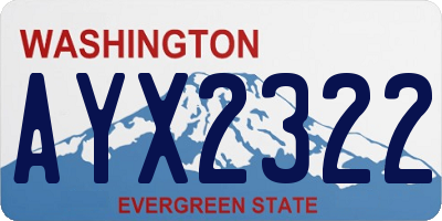 WA license plate AYX2322