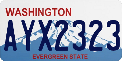 WA license plate AYX2323