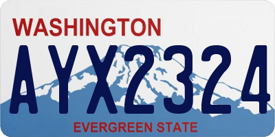 WA license plate AYX2324