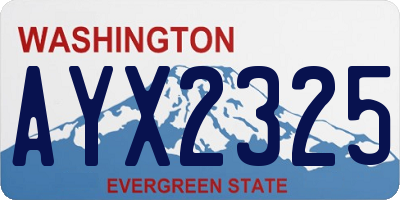 WA license plate AYX2325