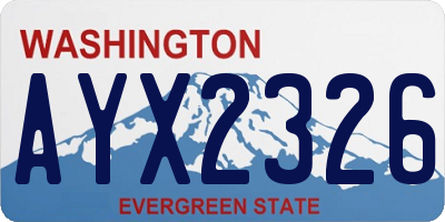 WA license plate AYX2326