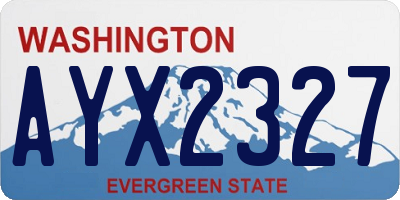 WA license plate AYX2327