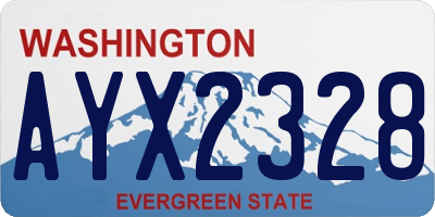 WA license plate AYX2328