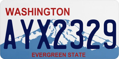 WA license plate AYX2329