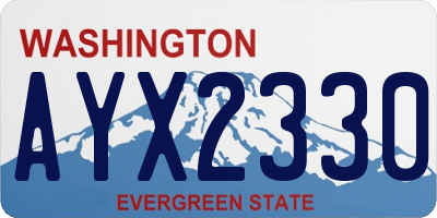 WA license plate AYX2330