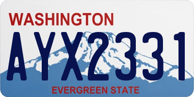 WA license plate AYX2331