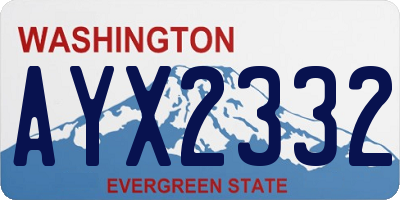 WA license plate AYX2332