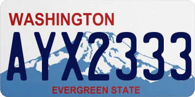 WA license plate AYX2333