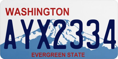 WA license plate AYX2334