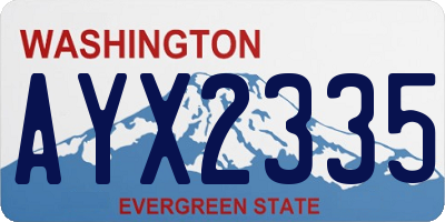 WA license plate AYX2335