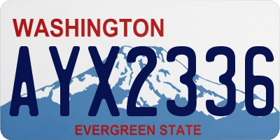 WA license plate AYX2336