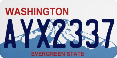 WA license plate AYX2337