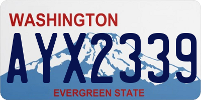 WA license plate AYX2339