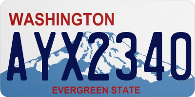 WA license plate AYX2340