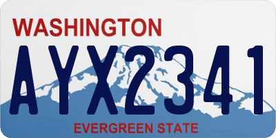 WA license plate AYX2341