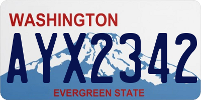 WA license plate AYX2342