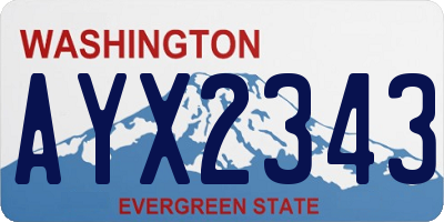 WA license plate AYX2343