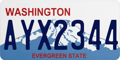 WA license plate AYX2344