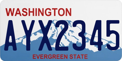 WA license plate AYX2345