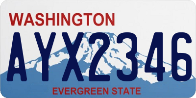 WA license plate AYX2346