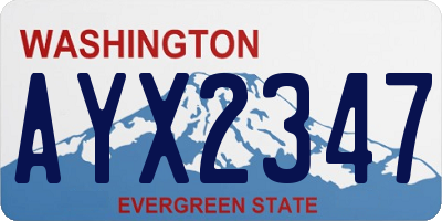 WA license plate AYX2347