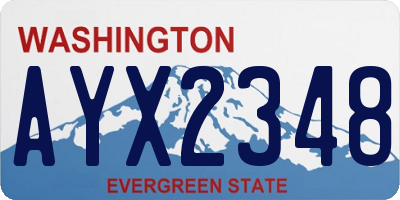 WA license plate AYX2348