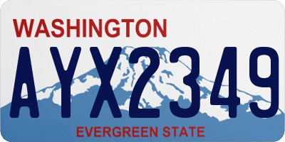 WA license plate AYX2349