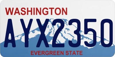 WA license plate AYX2350