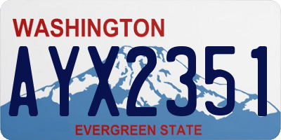 WA license plate AYX2351