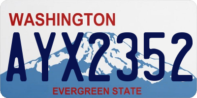 WA license plate AYX2352