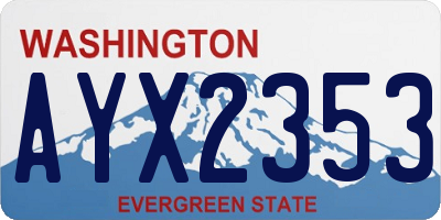 WA license plate AYX2353